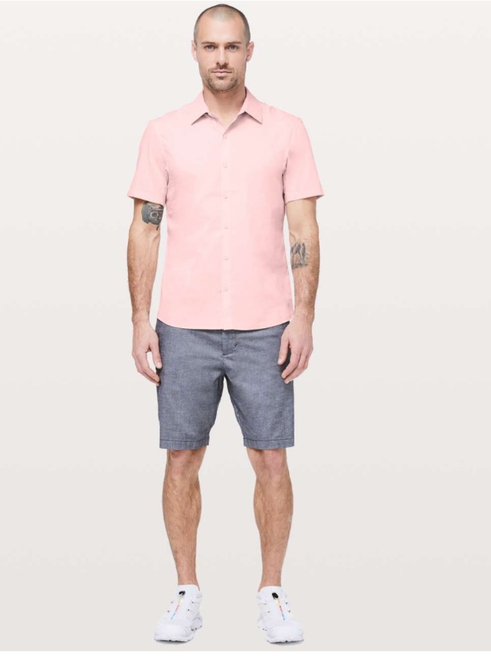 LULULEMON Athletica NWOT Men’s Down To The Wire Stretch Short Sleeve Shirt -Pink - Picture 10 of 12